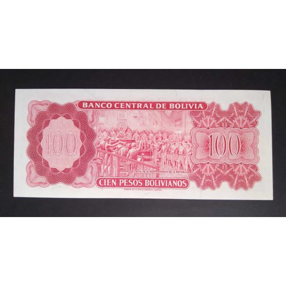 Bolivia 100 Bolivianos 1962 P-164Аa.2 Unc