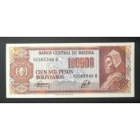 Bolivia 100000 Pesos Bolivianos 1984 aUNC+