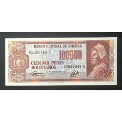 Bolivia 100000 Pesos Bolivianos 1984 aUNC+