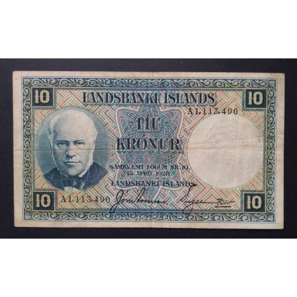 Iceland 10 Kronur 1928 F