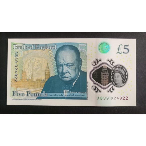 Anglia 5 Pounds 2015 UNC polymer