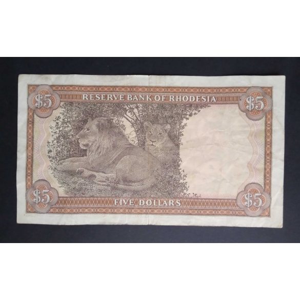 Rodézia 5 Dollars 1978 F