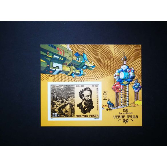 Hungary 1978 Verne Gy. block, Fantastic in space exploration ** cut K