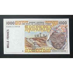   Nyugat-Afrikai Államok, Elefántcsontpart 1000 Francs 2002 Unc