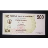 Zimbabwe 500 Dollár 2006 Unc
