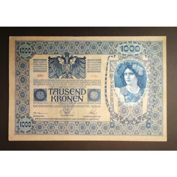 Ausztria 1000 Korona 1902/19 AUNC