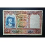 Spain 500 Pesetas 1931 F