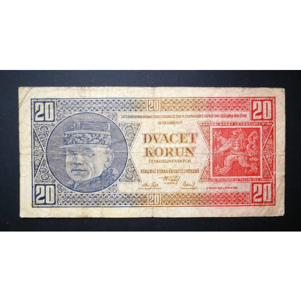 Czechoslovakia 20 Korun 1926 F-