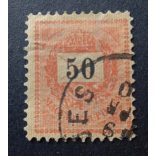 Hungary 1888 Letter, black cipher 50 Kr. perf 11 1/2 used
