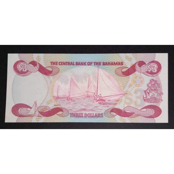 Bahamas 3 Dollars 1984 UNC