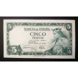 Spain 5 Pesetas 1954 VF