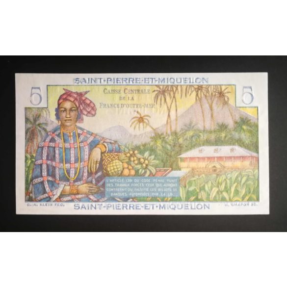 Saint Pierre és Miquelon 5 Francs 1950 UNC-