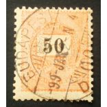 Hungary 1898 Letter, black cipher 50 kr. perf. 12 : 11 3/4 BUDAPEST used