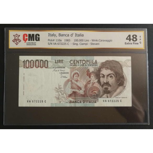 Olaszország 100000 Lire 1983 XF - CMG 48 minősített bankjegy