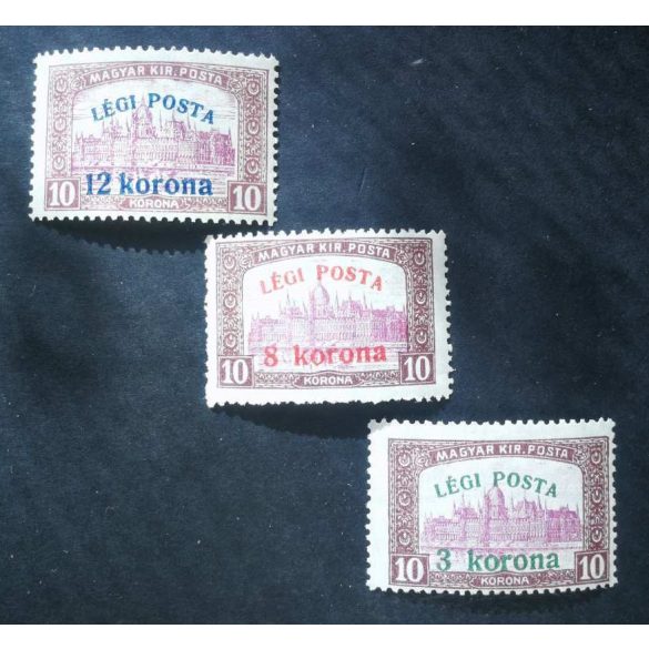 Hungary 1920 Airmail - Parliament Stamp of 1917 Surcharged  ** MNH