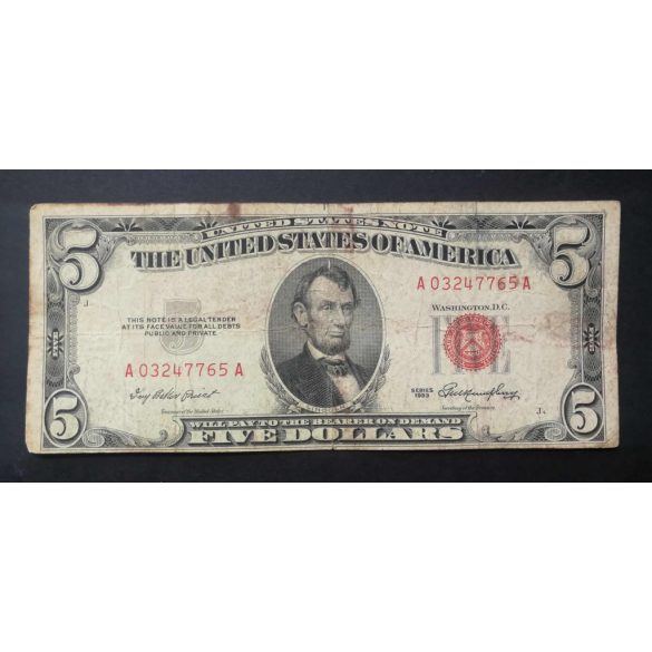 USA 5 Dollars 1953 F-