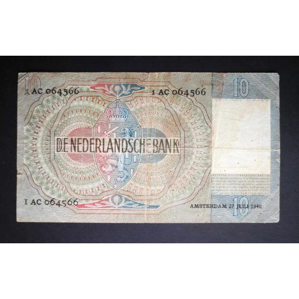 Hollandia 10 Gulden 1940 F