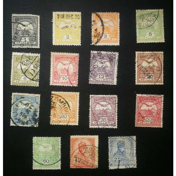 Hungary 1906 TURUL and King Franz Joseph 16 pcs perf. 15 used