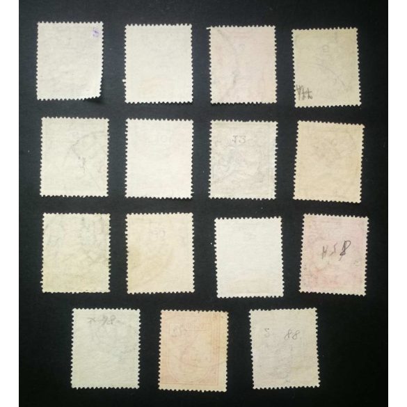 Hungary 1906 TURUL and King Franz Joseph 16 pcs perf. 15 used