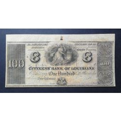   USA Louisiana Citizen's Bank 100 Dollars New Orleans 1840 körül UNC-