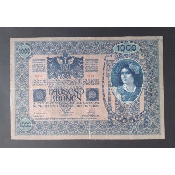 Ausztria-Magyarország 1000 Korona 1902 MAGYRORSZÁG felülbélyegzéssel VF