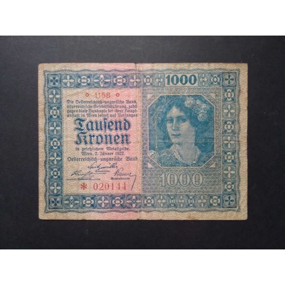 Austria-Hungary 1000 Koruna 1922 F