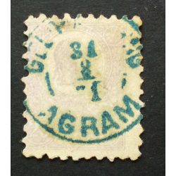  Magyarország 1871 Kőnyomat 25 Kr GELD-ANWSNG AGRAM D3.5 kék bélyegzés Gudlin 350 H