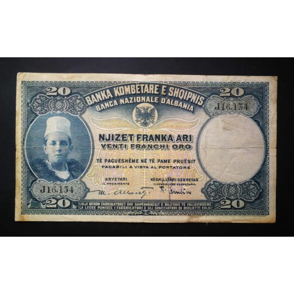Albania 20 Franka Ari 1926 F