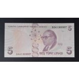 Turkey 5 Lira 2013 Unc