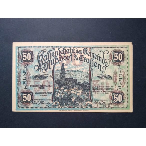 Austria 50 Heller 1920 Aunc Nussdorf