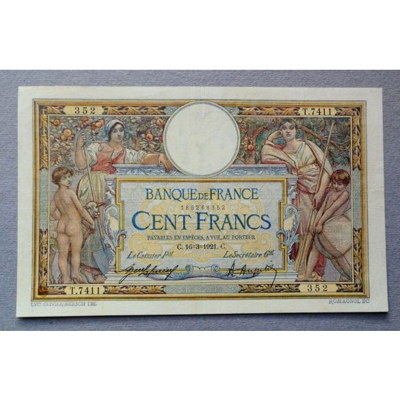 Franciaország 100 Francs 1921 VF-