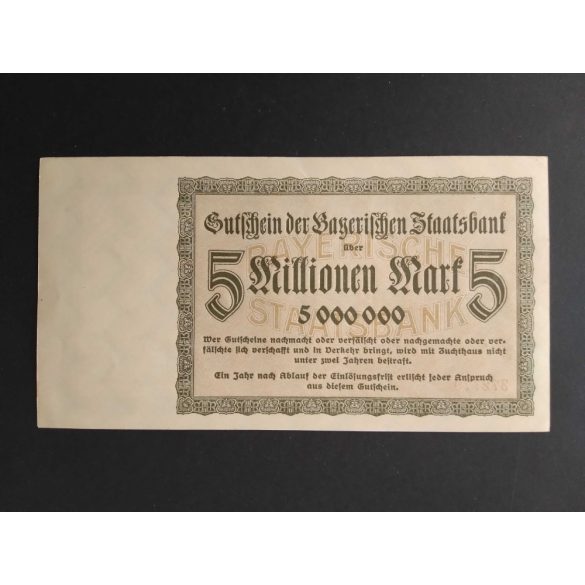 Germany 5 Million Mark München 1923 UNC-