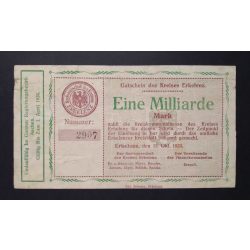 Germany 1 Billion Mark 1923 F Erkelenz