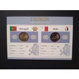 EU 2 Euro set of 2 pcs commemorative coins Unc