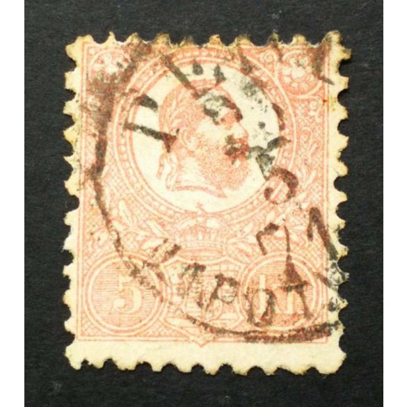 Hungary 1871 5 Kr. lithographed used PEST LIPÓTV(ÁROS)