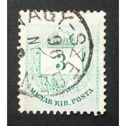   Hungary 1890 Letter, coloured cipher 3 Kr. perf 12:11 3/4 Nagy-Szeben used
