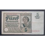 Germany 5 Rentenmark 1926 F