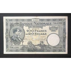 Belgium 100 Francs 20 Belgas 1928 VF