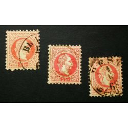 Austria used in Hungary 1867 5 kr. 3 pcs.