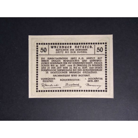 Austria 50 Heller 1920 Unc Spitz an der Donau 