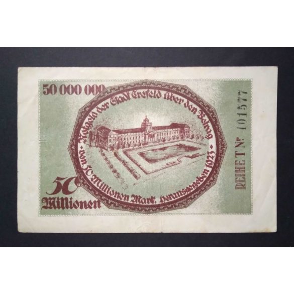 Germany 50 Million Mark Crefeld 1923 VF