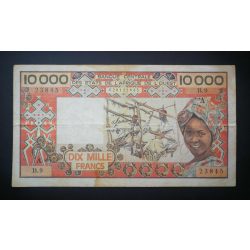 West African States 10000 Francs Benin 1977 F