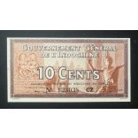 French Indochina 10 Cents 1939 Unc-