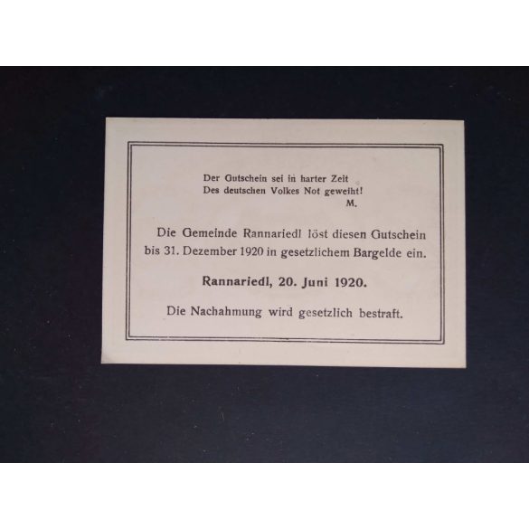 Austria 20 Heller 1920 Unc- Rannariedl