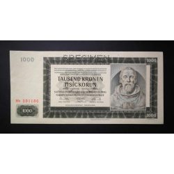 Czech-Moravian Protectorate 1000 Korun 1942 Specimen aUNC+