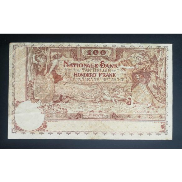 Belgium 100 Francs 1919 F+
