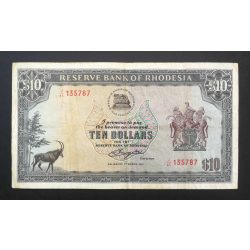 Rhodesia 10 Dollars 1976 F