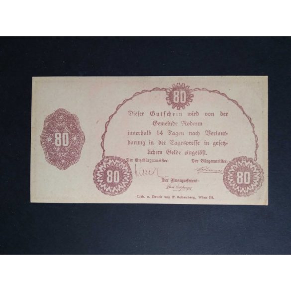 Austria 80 Heller 1920 Aunc Rodaun