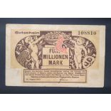Germany 5 Million Mark 1923 F+ Munich