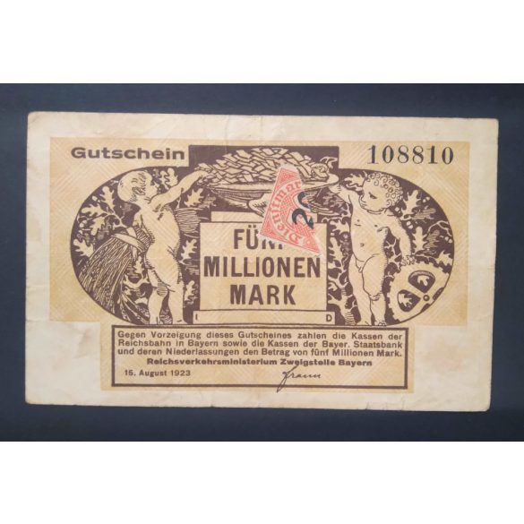 Germany 5 Million Mark 1923 F+ Munich